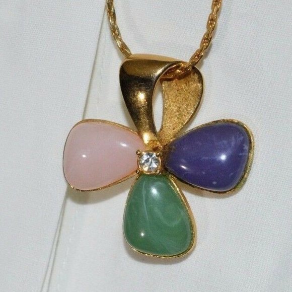 Avon Jewelry - AVON Gold Tone Pastel Faux Gemstone Necklace